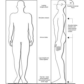 Exhibit 2. Body Orientation for Standing Height Measurement and Frankfort Horizontal Plane